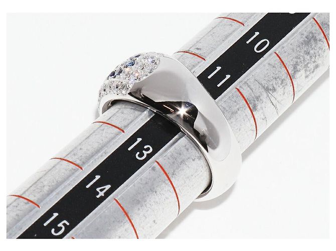 Autre Marque Pt900 Saphir-Diamant-Ring Blau - Ansicht 2