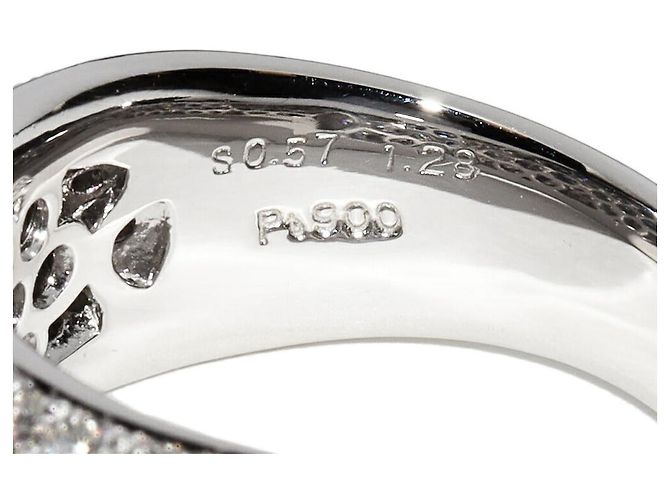 Autre Marque Pt900 Saphir-Diamant-Ring Blau - Ansicht 4