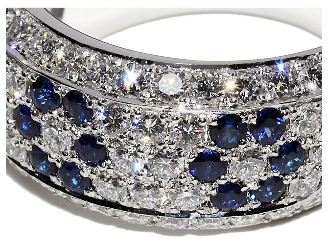 Autre Marque Pt900 Saphir-Diamant-Ring Blau - Ansicht 5