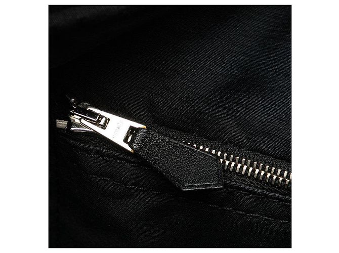 Borsa a tracolla in tela Chevron Acapulco di Hermès Nero - vista 7