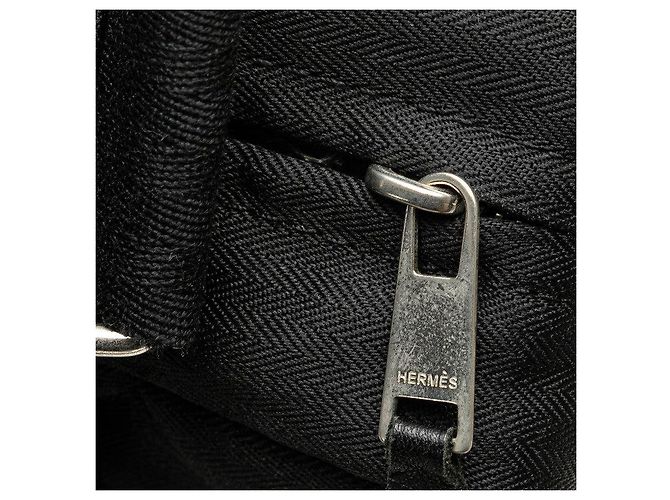 Borsa a tracolla in tela Chevron Acapulco di Hermès Nero - vista 8