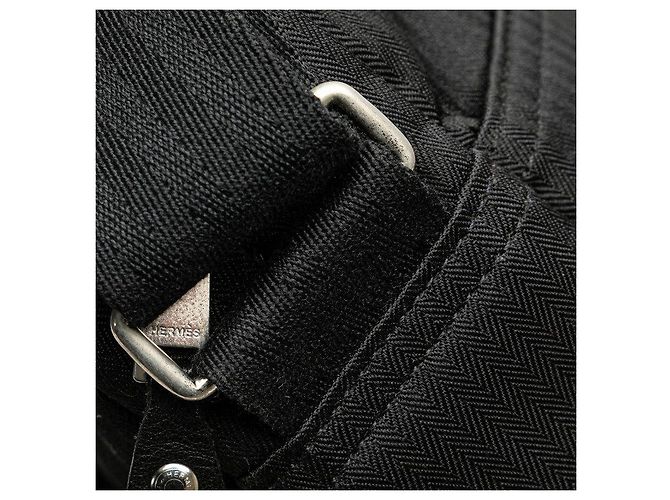 Borsa a tracolla in tela Chevron Acapulco di Hermès Nero - vista 9