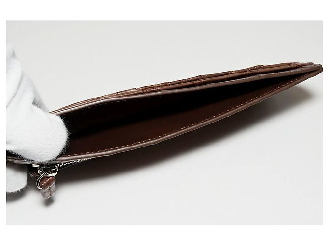 Autre Marque Cartera larga con cremallera de cocodrilo mate con monedero Bronce - vista 5