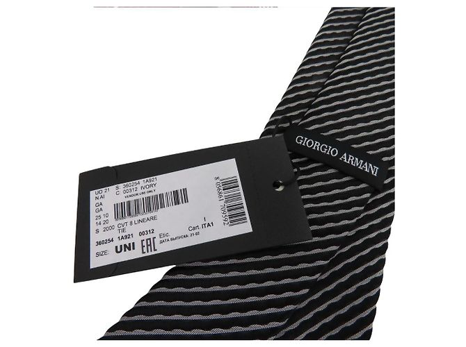 Gravata 100% seda Giorgio Armani Prata - vista 4