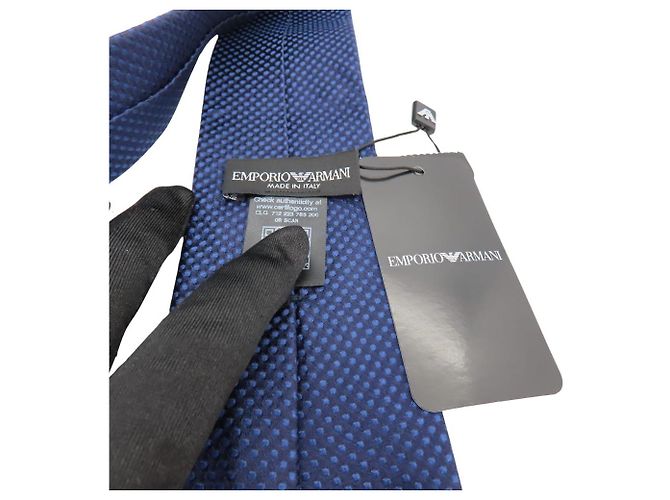 Cravatta in seta Emporio Armani Blu Blu navy - vista 4