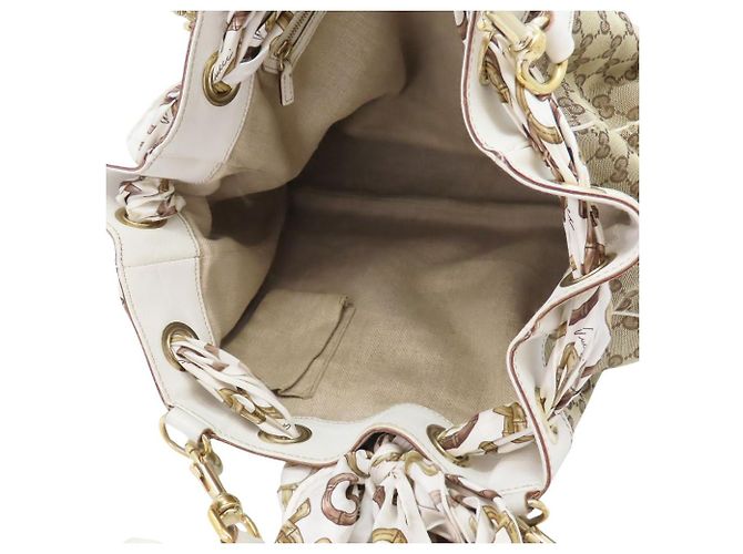 Borsa Tote GG Canvas Gucci 153033 Bianco - vista 11
