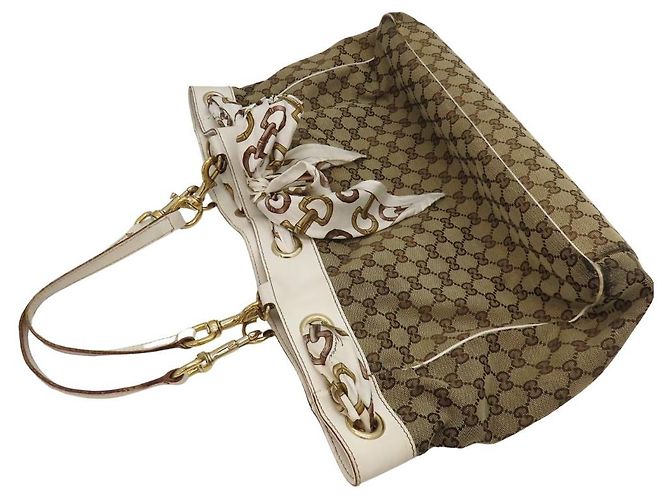 Borsa Tote GG Canvas Gucci 153033 Bianco - vista 3