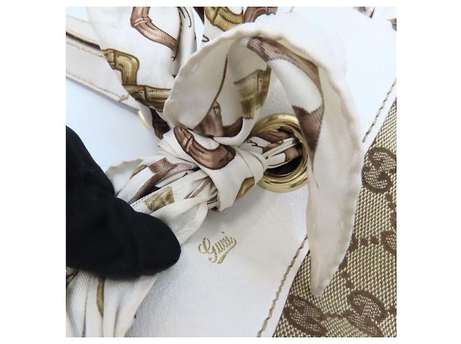 Borsa Tote GG Canvas Gucci 153033 Bianco - vista 7