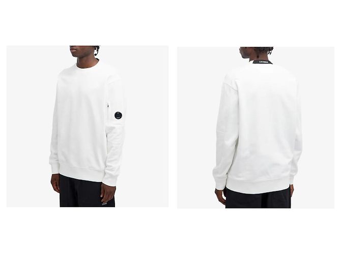 CP Company Diagonal Raised Fleece Sweatshirt Weiß - Ansicht 6