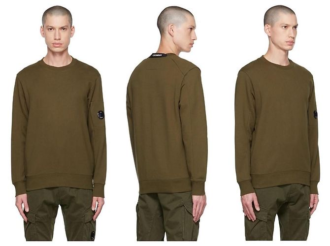 CP Company Diagonal Raised Fleece Sweatshirt Grün - Ansicht 5