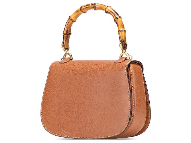 Gucci Brown Small Grained Calfskin Bamboo Night - vista 2
