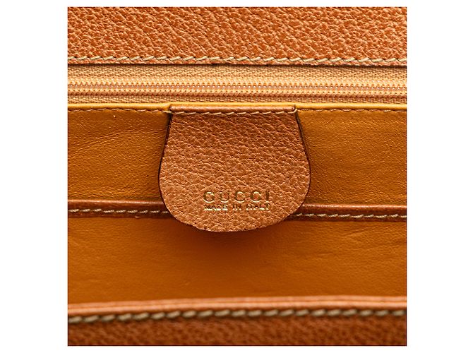 Gucci Brown Small Grained Calfskin Bamboo Night - vista 5