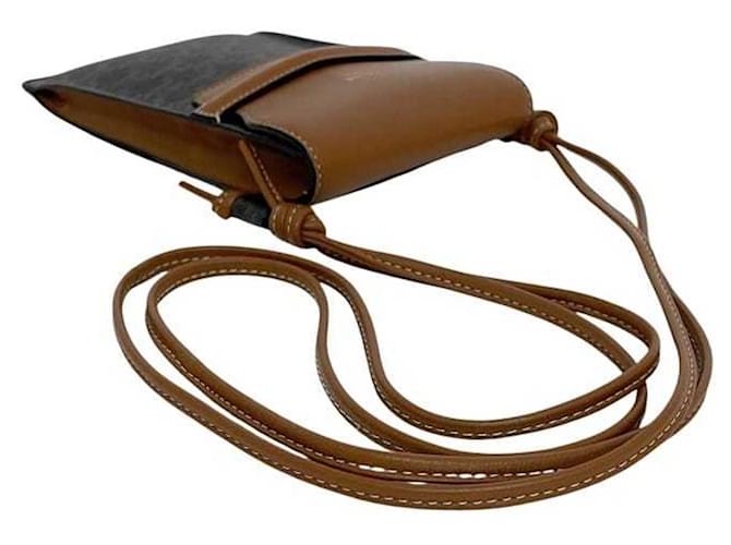Triomphe Céline Borsa a spalla per telefono Celine Marrone Nero - vista 9