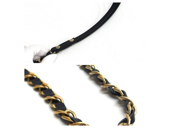 Chanel 06P Chain Coco Mark Dog Leash and Collar Set Black Golden - view 7