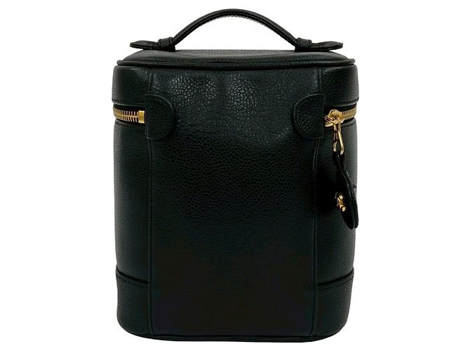 Borsa Vanity in Pelle Caviar Chanel Coco Mark Nero - vista 3