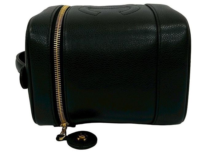 Borsa Vanity in Pelle Caviar Chanel Coco Mark Nero - vista 5