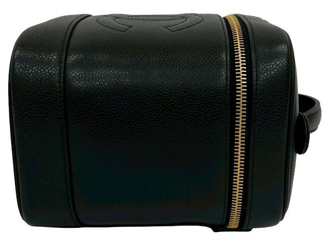 Borsa Vanity in Pelle Caviar Chanel Coco Mark Nero - vista 6