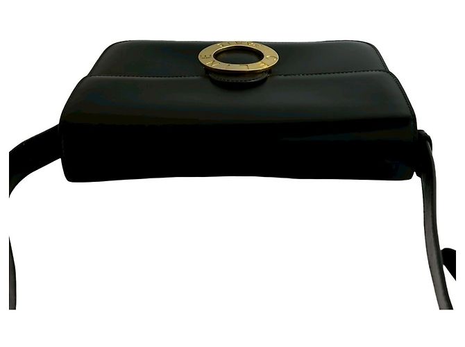 Céline Celine Vintage Kreislogo Hardware Leder Schultertasche Schwarz - Ansicht 4