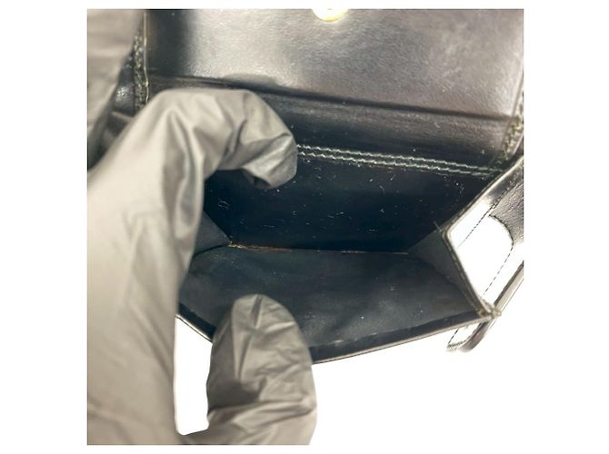 Céline CELINE Vintage Macadam Blason Triomphe Leather Bi-fold Mini Wallet Brown Black - view 10