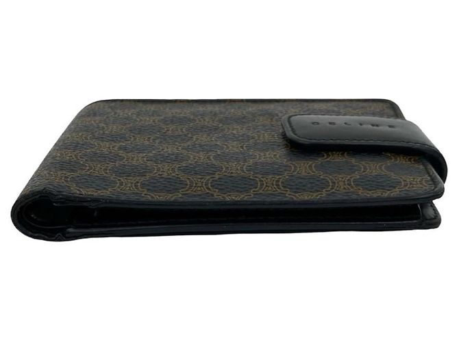 Céline CELINE Vintage Macadam Blason Triomphe Leather Bi-fold Mini Wallet Brown Black - view 6