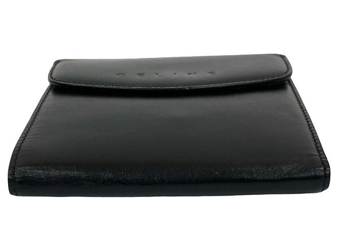 Céline CELINE Vintage Macadam Blason Pattern Leather Bifold Wallet Brown Black - view 6