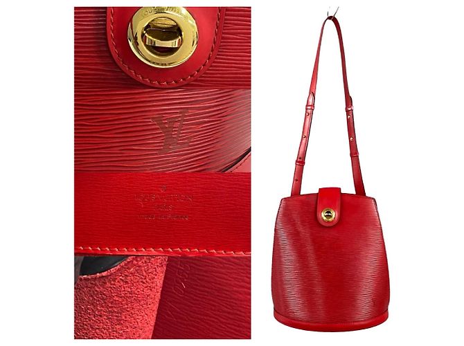 Borsa a spalla Cluny in pelle Epi Louis Vuitton Rosso - vista 3
