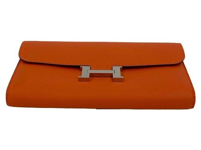 Cartera Long Constance de Hermès en Cuero Epsom Naranja - vista 6