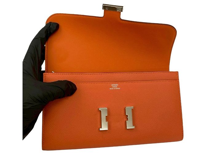 Cartera Long Constance de Hermès en Cuero Epsom Naranja - vista 7