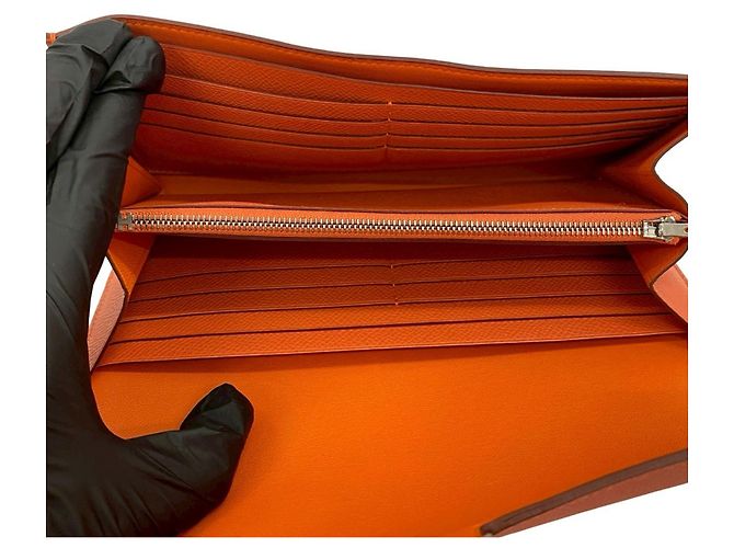 Cartera Long Constance de Hermès en Cuero Epsom Naranja - vista 8