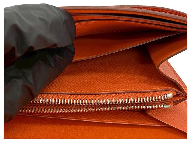 Cartera Long Constance de Hermès en Cuero Epsom Naranja - vista 9