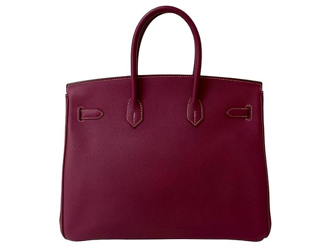 Borsa Hermès Birkin 35 in pelle Epsom Porpora - vista 3