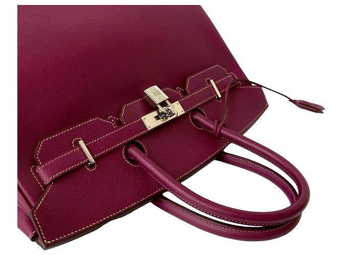 Borsa Hermès Birkin 35 in pelle Epsom Porpora - vista 4
