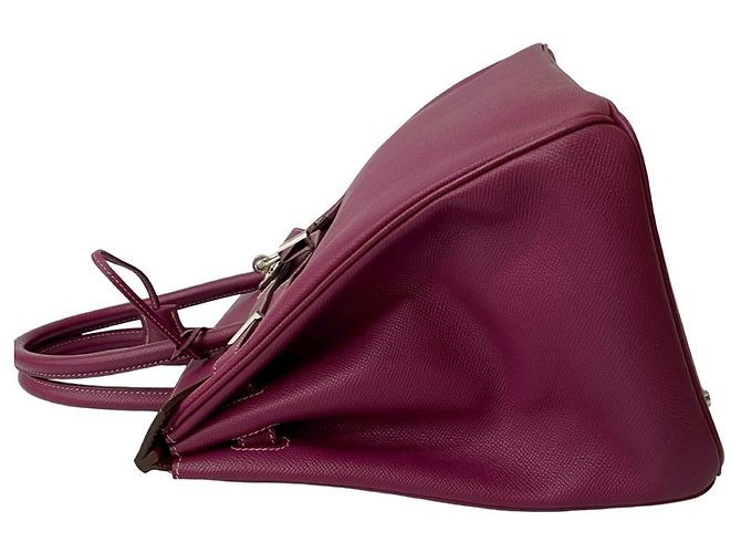Borsa Hermès Birkin 35 in pelle Epsom Porpora - vista 5