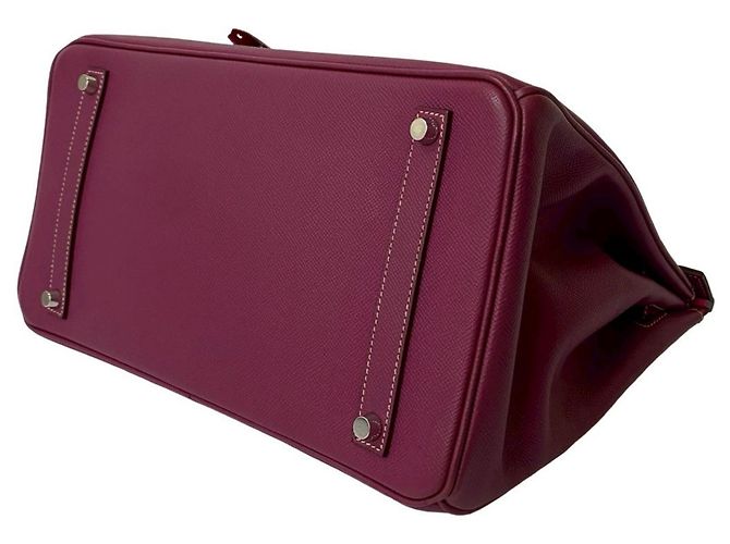 Borsa Hermès Birkin 35 in pelle Epsom Porpora - vista 8
