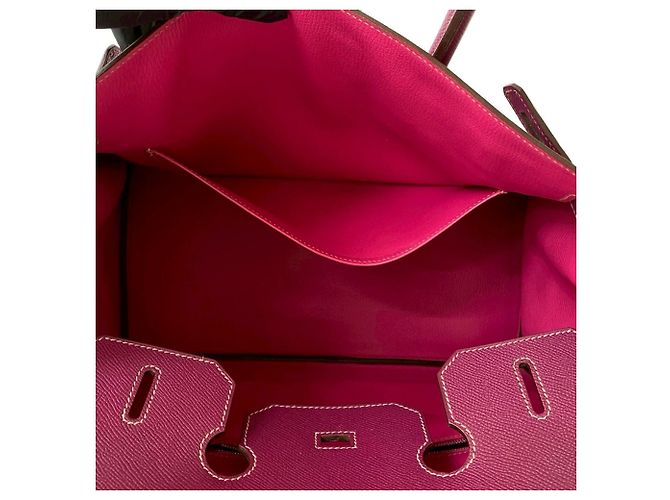 Borsa Hermès Birkin 35 in pelle Epsom Porpora - vista 9