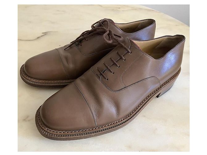 Bally Sapatos de amarrar em couro marrom Castanho claro - vista 3