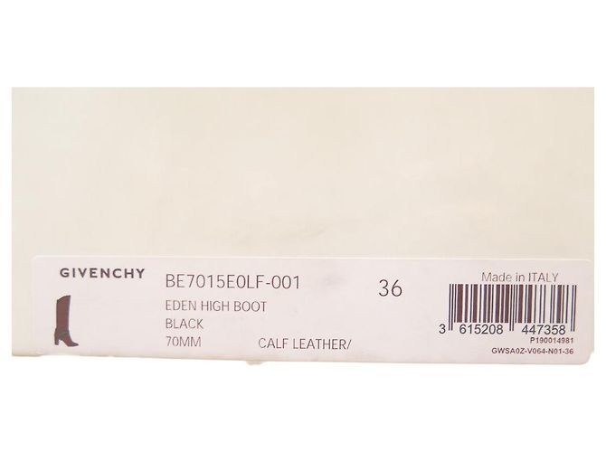 GIVENCHY EDEN HEEL BOOTS 36 IN BLACK LEATHER HIGH BOOTS BOX - view 12