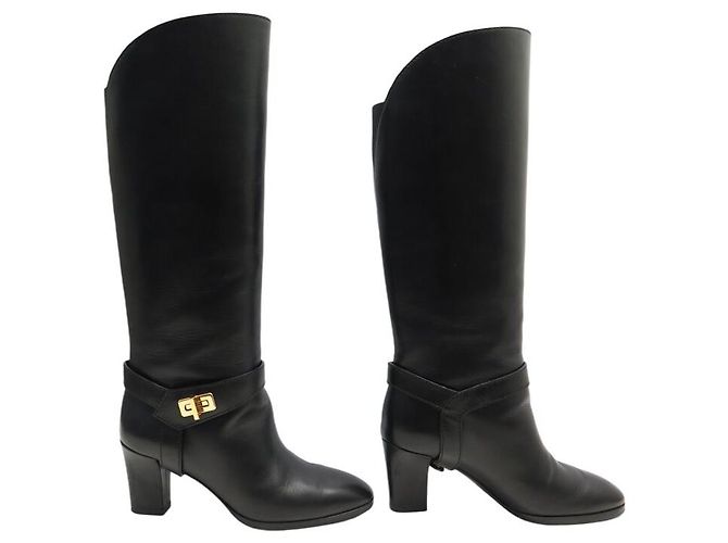GIVENCHY EDEN HEEL BOOTS 36 IN BLACK LEATHER HIGH BOOTS BOX - view 3