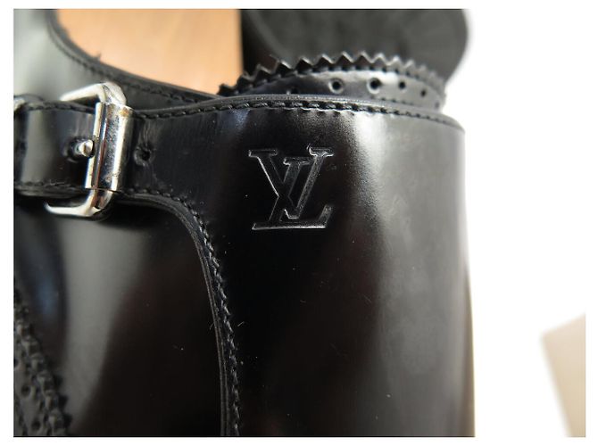 Monceau MOCASSINI LOUIS VUITTON BI-BUCLÉ 9.5 43.5 PELLE LUCIDA NERA Nero - vista 10