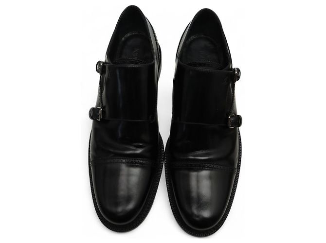 Monceau MOCASSINI LOUIS VUITTON BI-BUCLÉ 9.5 43.5 PELLE LUCIDA NERA Nero - vista 12