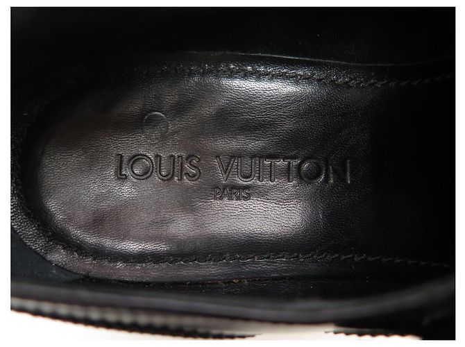 Monceau MOCASSINI LOUIS VUITTON BI-BUCLÉ 9.5 43.5 PELLE LUCIDA NERA Nero - vista 13