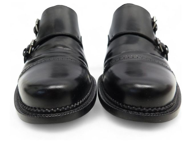 Monceau MOCASSINI LOUIS VUITTON BI-BUCLÉ 9.5 43.5 PELLE LUCIDA NERA Nero - vista 4