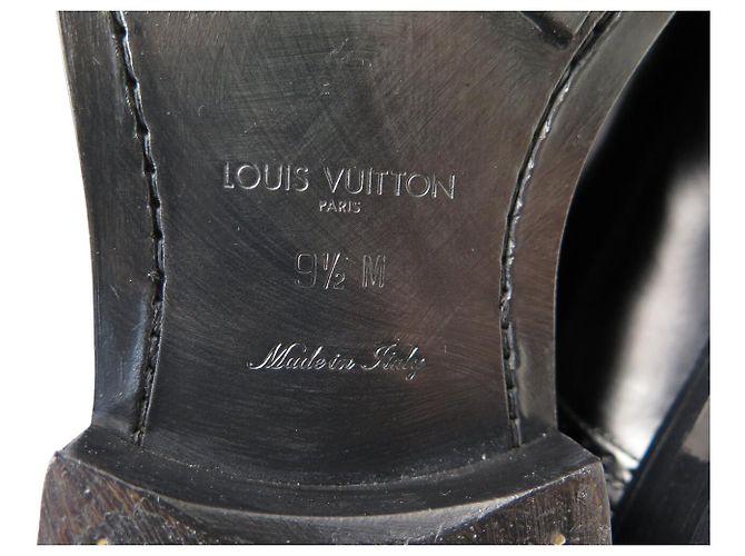 Monceau MOCASSINI LOUIS VUITTON BI-BUCLÉ 9.5 43.5 PELLE LUCIDA NERA Nero - vista 8
