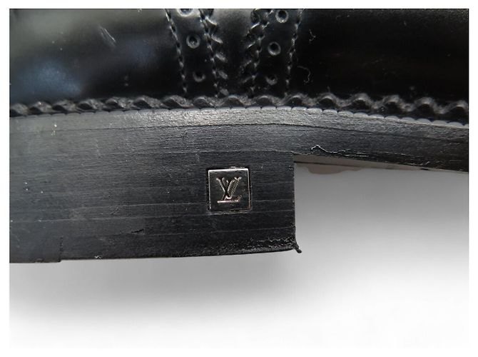 Monceau MOCASSINI LOUIS VUITTON BI-BUCLÉ 9.5 43.5 PELLE LUCIDA NERA Nero - vista 9