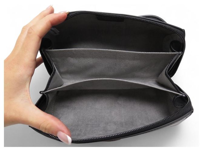 NUOVO LOTTO ASTUCCIO PER OCCHIALI TUMI BELDEN + PORTAFOGLIO A TRE PANNELLI IN PELLE NERA - vista 8