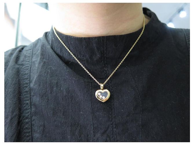 NUOVO COLLANA CHOPARD HAPPY DIAMONDS ICONS 79A611-0001 42CM 3 DIAMANTI D'oro - vista 12