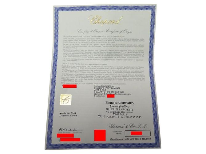 NUOVO COLLANA CHOPARD HAPPY DIAMONDS ICONS 79A611-0001 42CM 3 DIAMANTI D'oro - vista 16