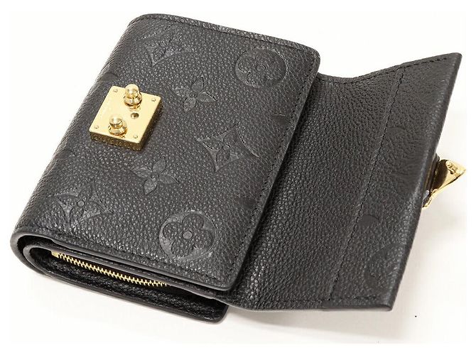 Billetera con cremallera bi-fold Louis Vuitton Monogram Empreinte Metis M80880 Negro - vista 4