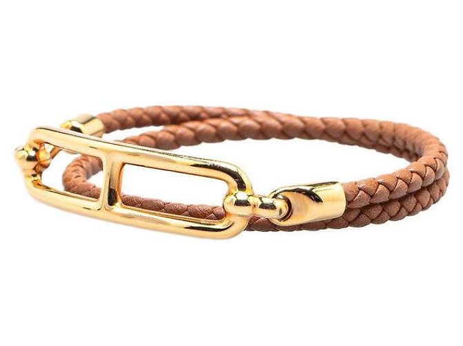 Bracciale in pelle Roulis Double Tour Hermès Marrone - vista 2