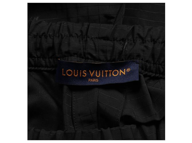 Pantalones de algodón nylon con logo LV Louis Vuitton Negro - vista 3